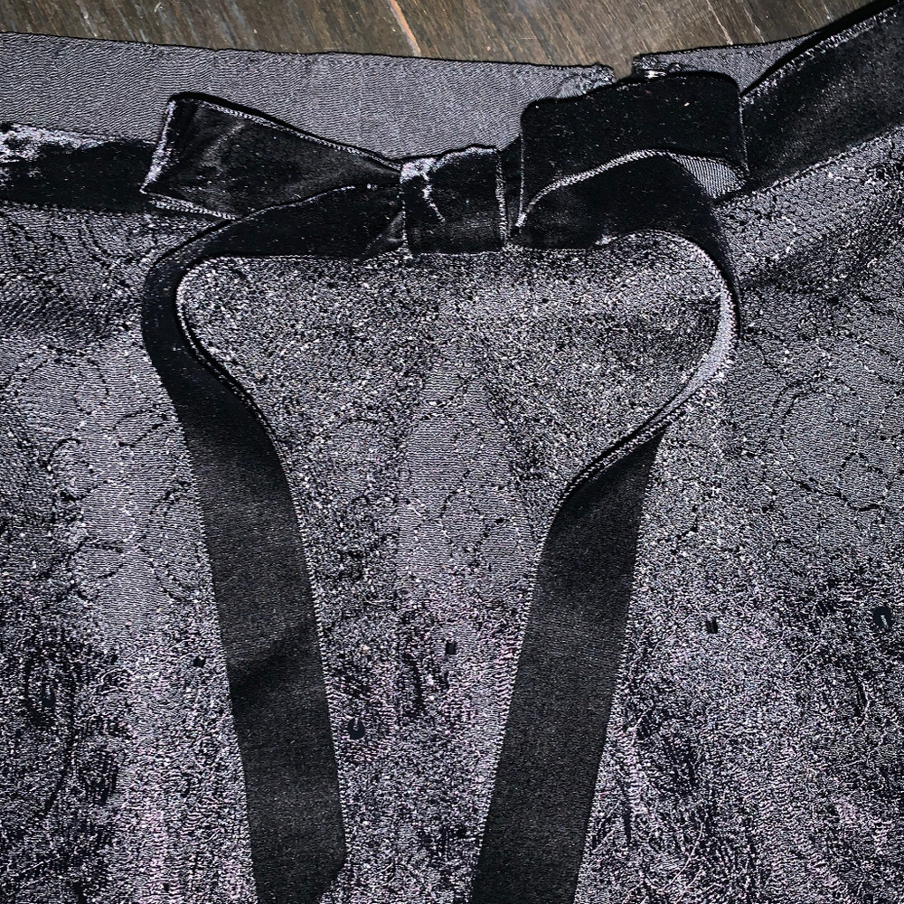 Ann Taylor Black Lace Skirt Pencil Sequin 0P S NEW - Picture 2 of 8
